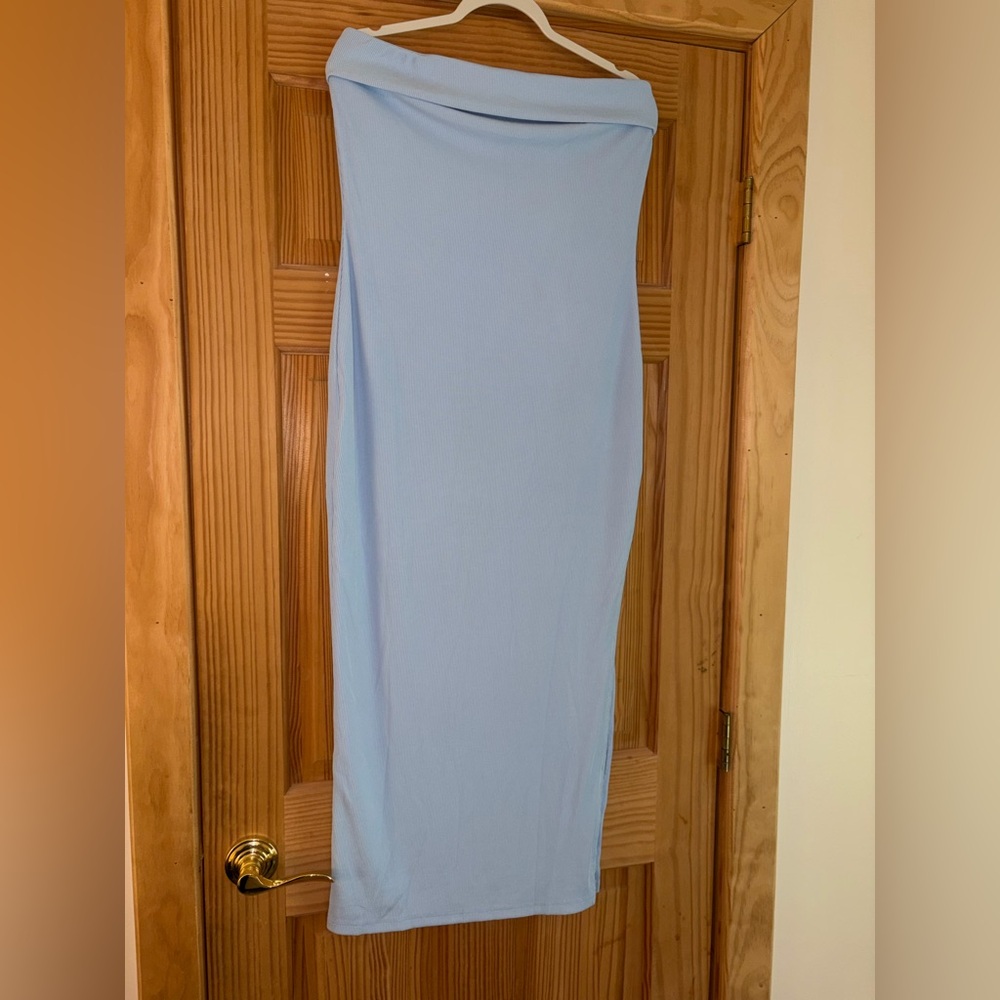 Light Blue Bodycon Maxi Dress